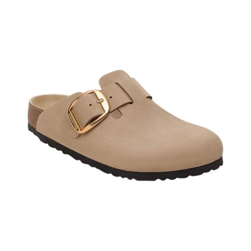 Birkenstock Boston Big Buckle Leather Sandal, Brown